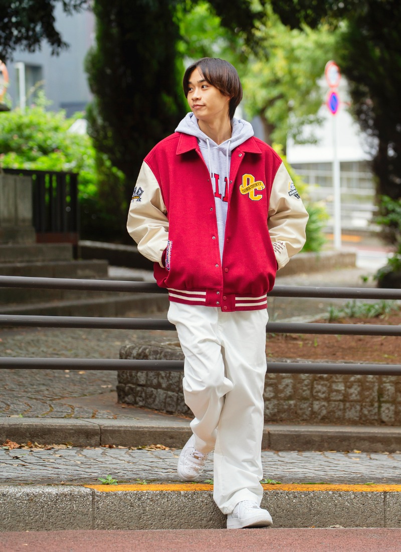 12．スタジャンが主役のアメカジコーデ