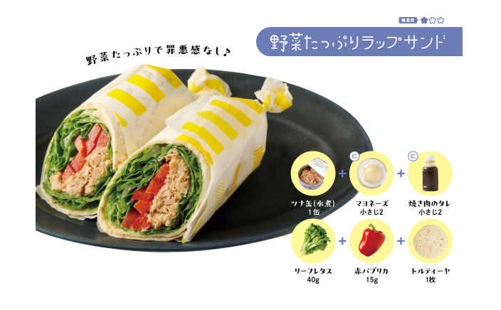 野菜たっぷりラップサンド