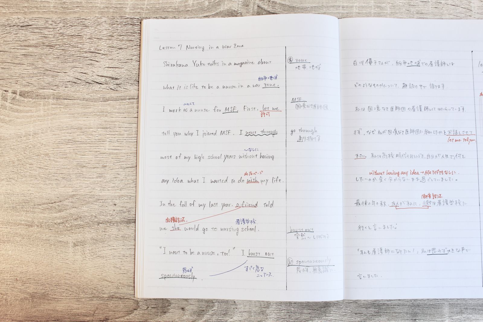 シンプルに2色のみで書かれたノート