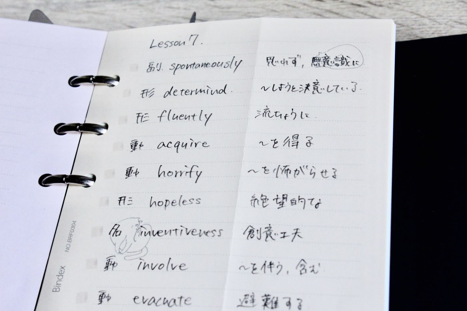 覚えられなかった英単語をまとめた暗記ノート