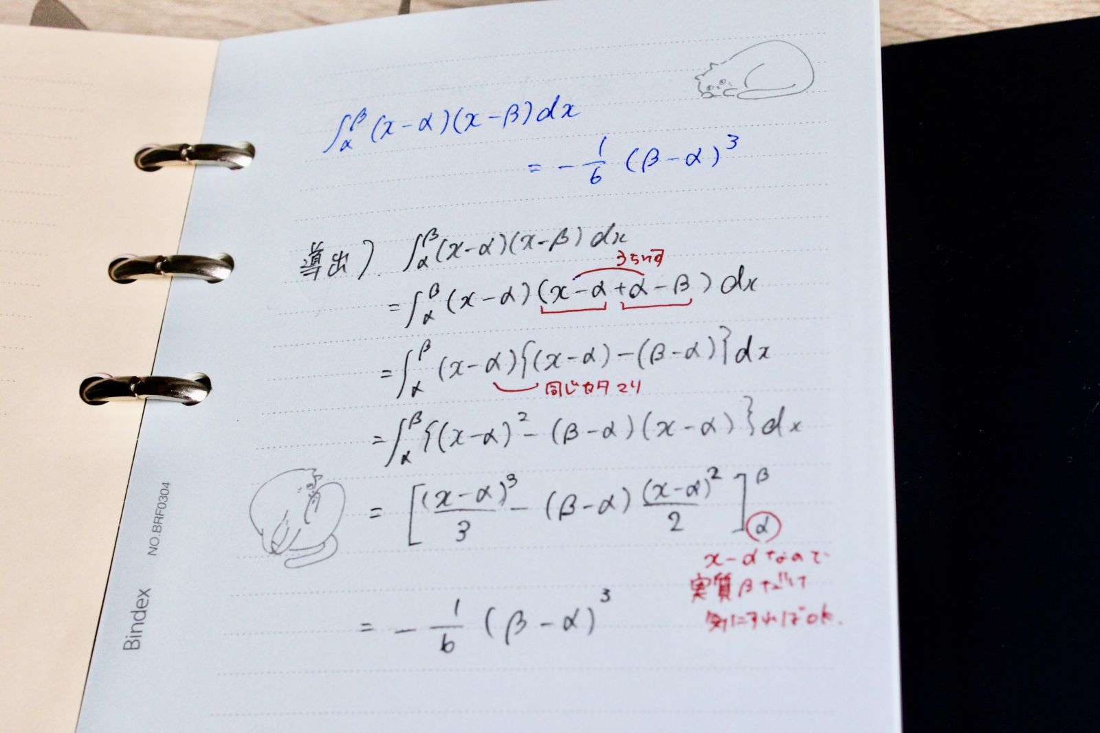 数学の解法をまとめた、暗記ノート