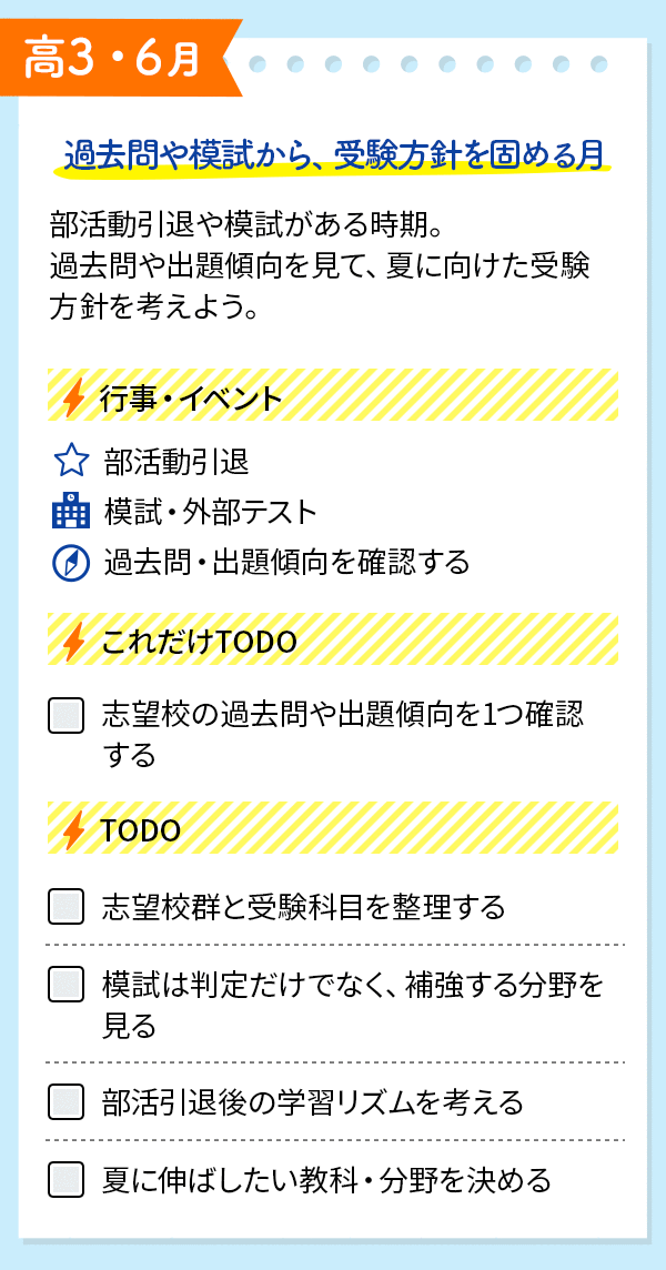 一般選抜志望向け｜6月のイベントとTODOをチェック