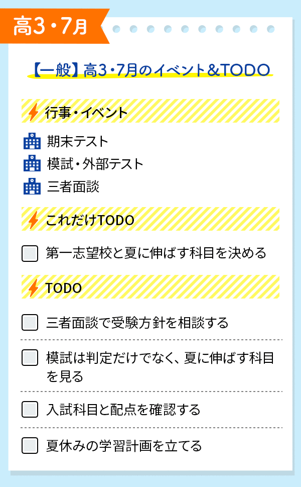 一般選抜志望向け｜イベントとTODOをチェック