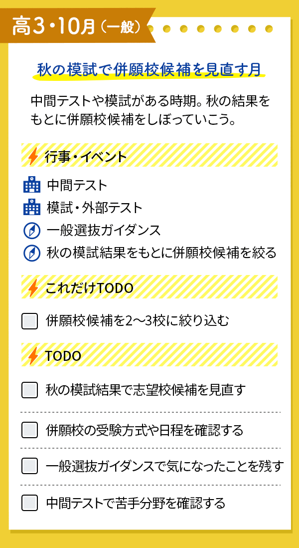 一般選抜志望向け｜イベントとTODOをチェック
