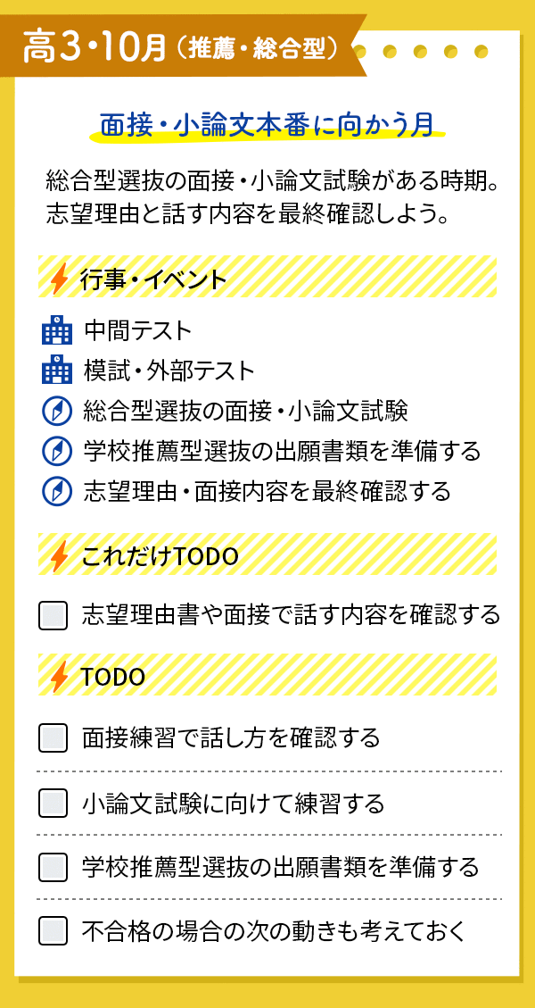 推薦志望向け｜イベントとTODOをチェック