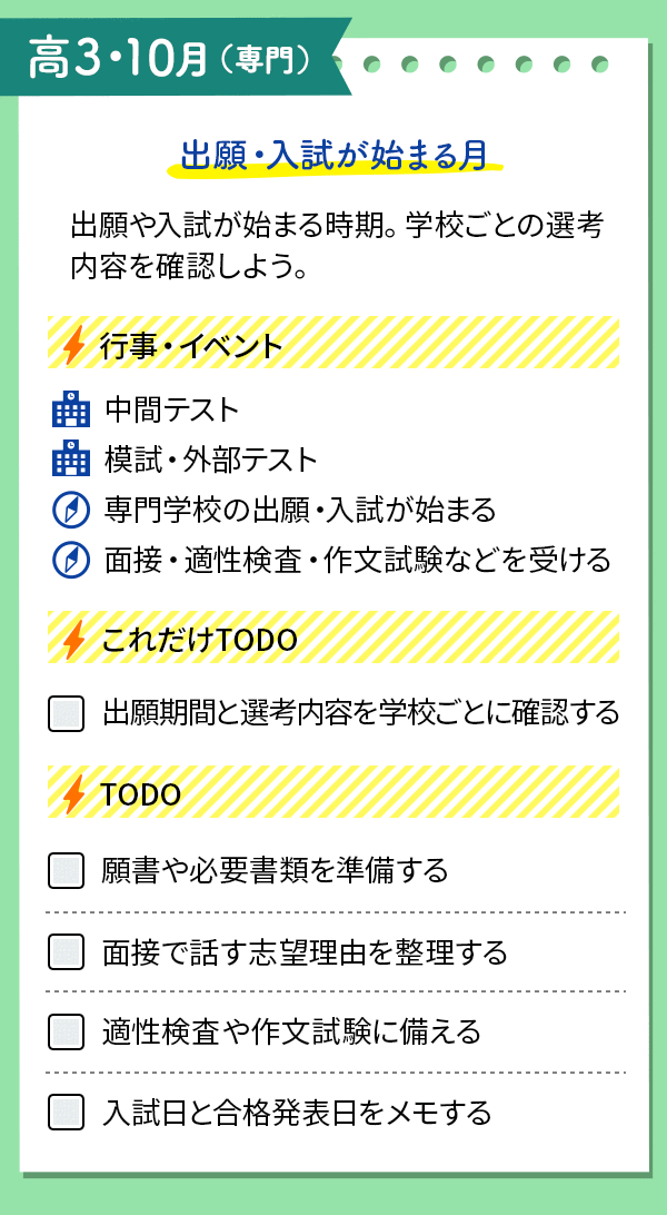 高3・イベントとTODOをチェック